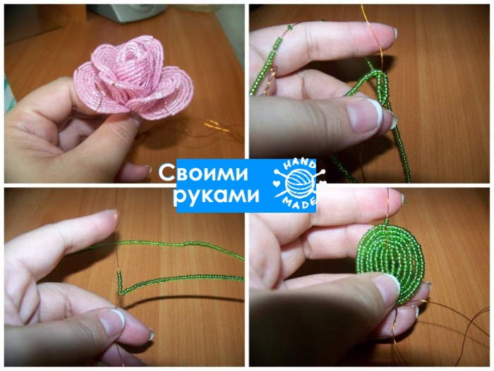 So machen Sie mit Ihren eigenen Händen eine Rose aus Perlen. Schritt-für-Schritt-Meisterkurs für Anfänger
