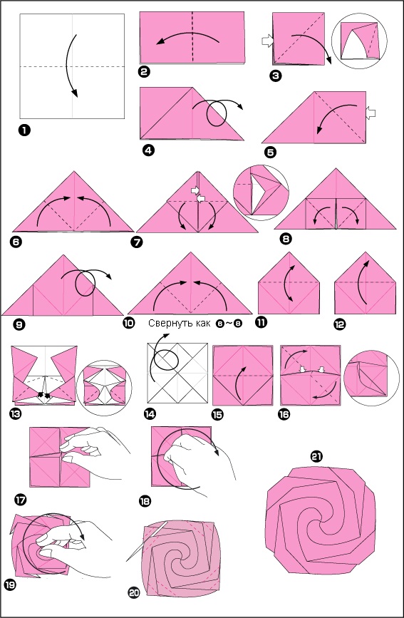 Wie man eine Rose aus Papier, Serviette, Origami aus Wellpappe, Folie, Geld, Pappe macht