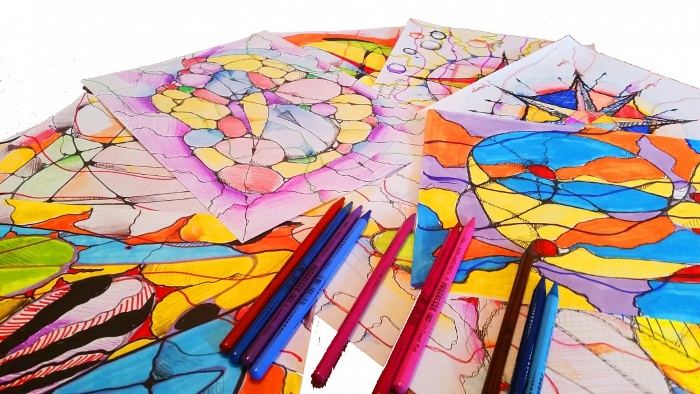 Neurografik. Was ist das, Prinzipien des Zeichnens für Kinder, Algorithmus, wie man es lernt. Bilder, Video-Tutorials
