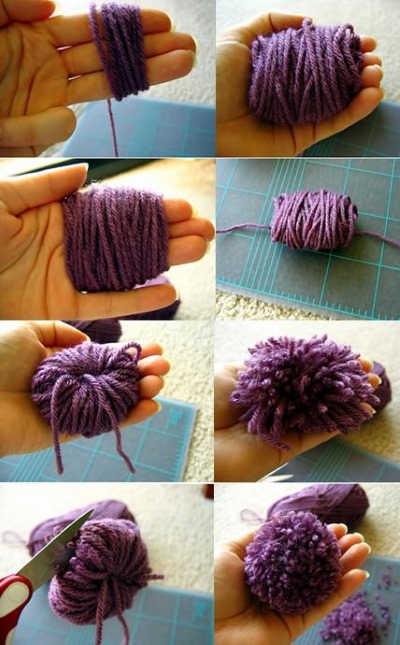 So stellen Sie mit Ihren eigenen Händen einen Pompon aus Garn für eine Mütze her. Schritt-für-Schritt-Anleitung, Fotos
