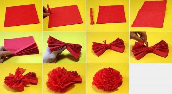 So basteln Sie eine DIY-Serviettenblume für eine Geburtstagszahl