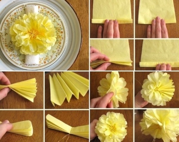 So basteln Sie eine DIY-Serviettenblume für eine Geburtstagszahl