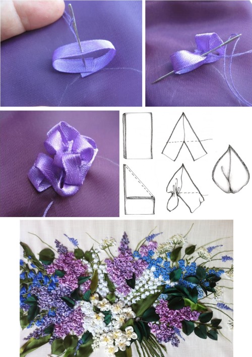 Sticken mit Bändern für Anfänger. Schritt-für-Schritt-Lektionen: Gemälde, Blumen