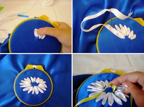 Sticken mit Bändern für Anfänger. Schritt-für-Schritt-Lektionen: Gemälde, Blumen