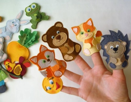 DIY-Fingertheater aus Filz. Muster, Vorlagen, Meisterkurse
