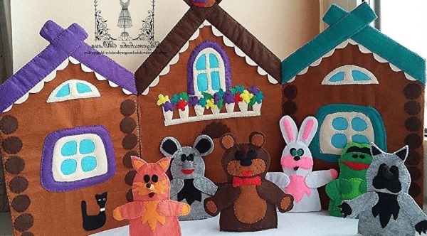 DIY-Fingertheater aus Filz. Muster, Vorlagen, Meisterkurse