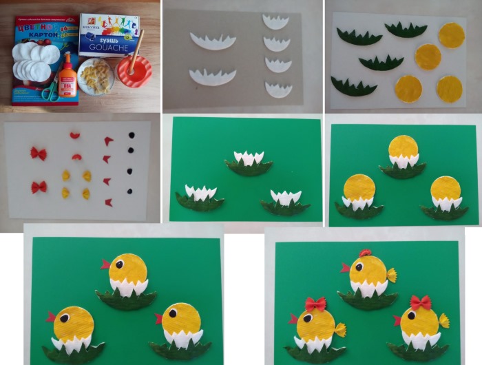 Basteln Sie selbst aus Wattepads. Schemata, Anleitungen, Basteln für Kinder, Anfänger