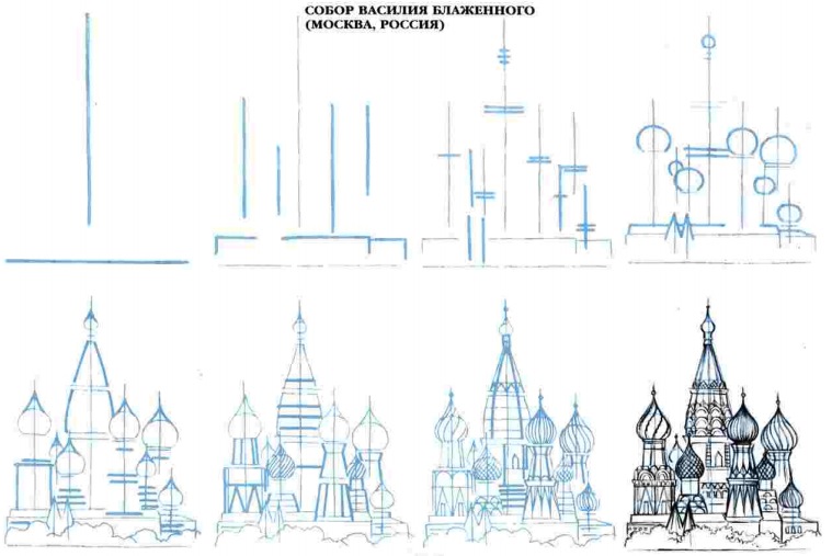 St. Basil's Cathedral Pictures for Kids. Drawing Master Class for Preschoolers. Drawings
