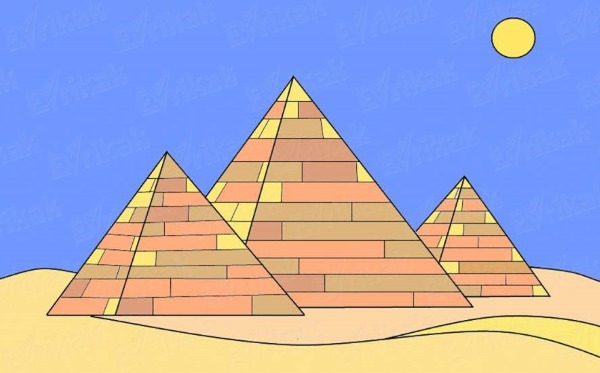 Mit Kindern ägyptische Pyramiden mit Bleistift zeichnen. Bilder, Schritt für Schritt mit Beschreibung