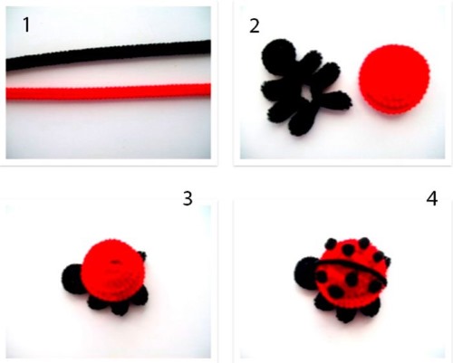 Basteln aus Chenilledraht und Pompons für Kinder. Meisterkurs Schritt für Schritt mit eigenen Händen, Diagramme