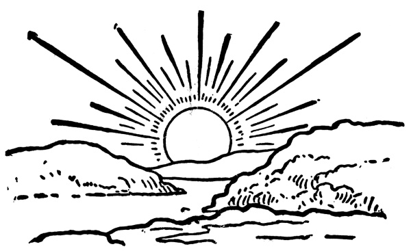 Sonne zum Ausmalen mit Kindern, mit einem Lächeln und Strahlen und ohne, Wolken. Drucken