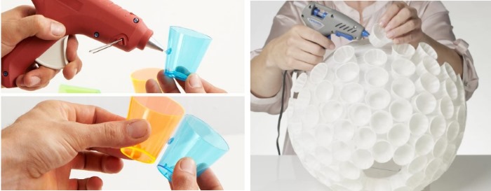 So bauen Sie mit Ihren eigenen Händen einen Schneemann aus Plastikbechern. Schritt-für-Schritt-Anleitung