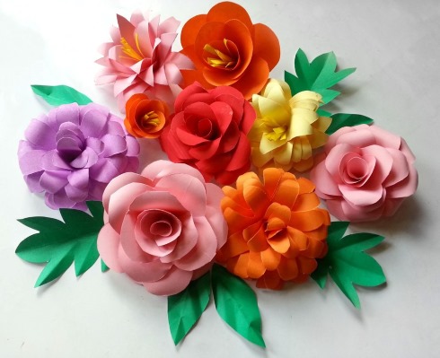 Blumenvorlagen zum Ausschneiden aus Papier: Kamille, Apfelbäume, Sakura, 5-6 Blätter, volumetrisch
