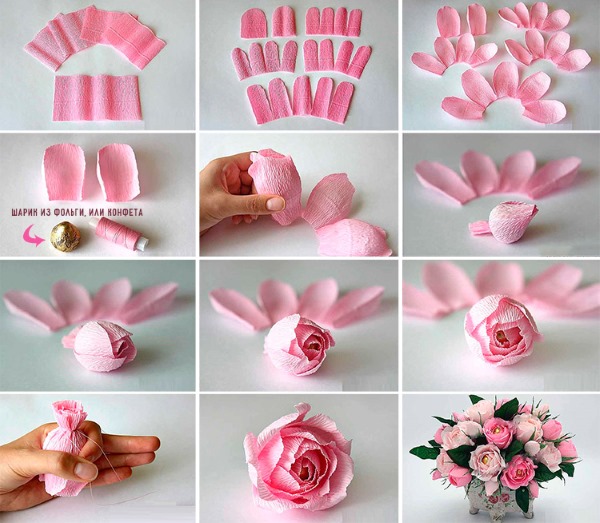 Blumenvorlagen zum Ausschneiden aus Papier: Kamille, Apfelbäume, Sakura, 5-6 Blätter, volumetrisch