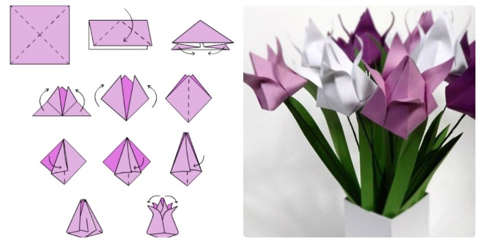 Blumenvorlagen zum Ausschneiden aus Papier: Kamille, Apfelbäume, Sakura, 5-6 Blätter, volumetrisch
