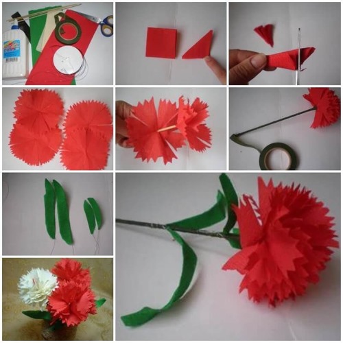 So machen Sie mit Ihren eigenen Händen Schritt für Schritt Blumen aus Servietten mit Fotos. Meisterklasse
