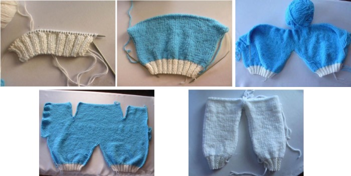 Gestrickter Overall für Neugeborene. Schemata und Beschreibungen, neue Modelle