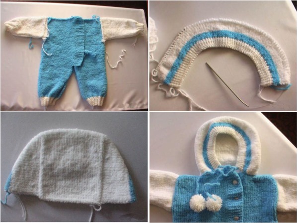 Gestrickter Overall für Neugeborene. Schemata und Beschreibungen, neue Modelle