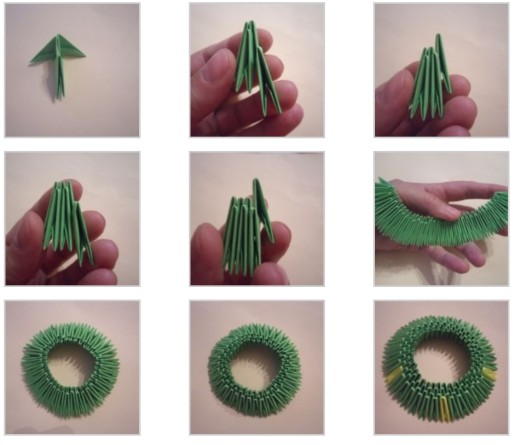 Modulares Origami für Anfänger aus Papier. Schritt-für-Schritt-Anleitung, Diagramme: Schwan, Vase, Blumen, Pfau, Drache, Storch