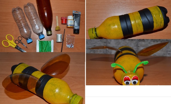 Basteln aus Plastikflaschen zum Selbermachen für die Hütte, den Garten, den Gemüsegarten, den Kindergarten, die Schule. Foto