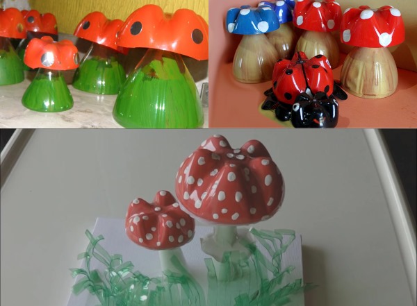 Basteln aus Plastikflaschen zum Selbermachen für die Hütte, den Garten, den Gemüsegarten, den Kindergarten, die Schule. Foto
