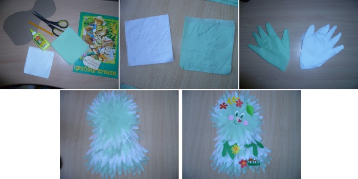Basteln mit Papierservietten für Kinder. Meisterklasse Schritt für Schritt, Diagramme, Fotos