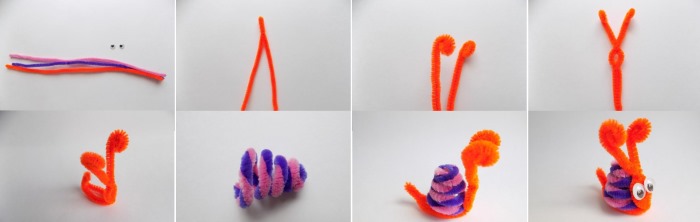 Basteln aus Chenilledraht und Pompons für Kinder. Meisterkurs Schritt für Schritt mit eigenen Händen, Diagramme