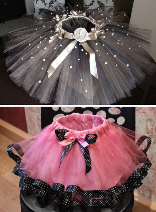 Tutu-Rock für Mädchen. So machen Sie es selbst aus Tüll, auf einem Gummiband mit Löchern, Satinband