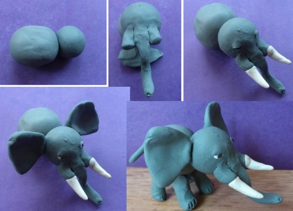 So stellen Sie Schritt für Schritt Kunsthandwerk aus Plastilin her. Kindlich, einfach, schön, Tiere, interessant. Foto