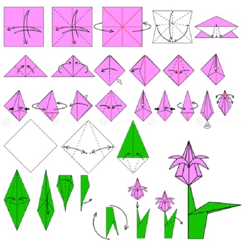 Schöne DIY-Papierbasteleien. Origami Schritt für Schritt, Vorlagen, Schritt für Schritt mit Fotos