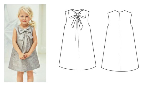Wie man ein Trapezkleid für ein Mädchen näht. Schritt-für-Schritt-Anleitung mit Fotos, Schnittmuster