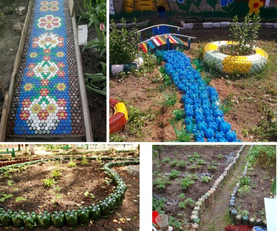 Basteln aus Plastikflaschen zum Selbermachen für die Hütte, den Garten, den Gemüsegarten, den Kindergarten, die Schule. Foto