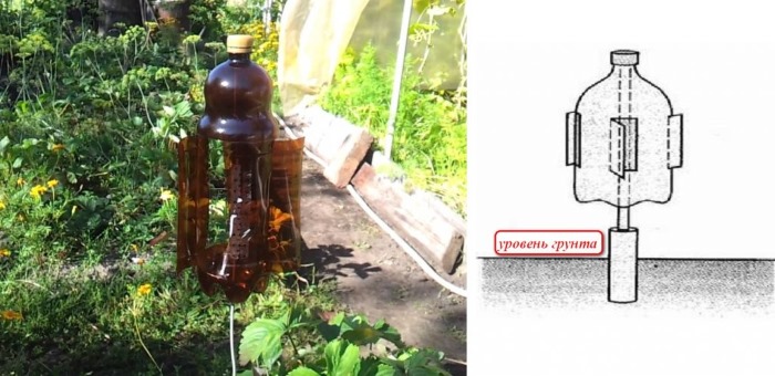 Basteln aus Plastikflaschen zum Selbermachen für die Hütte, den Garten, den Gemüsegarten, den Kindergarten, die Schule. Foto
