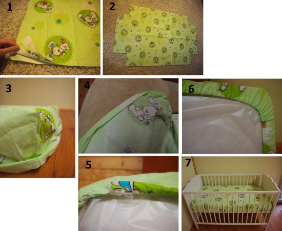 So nähen Sie ein Spannbettlaken für ein Babybett für Erwachsene. Schnittmuster, Anleitungen mit Fotos