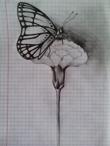 Disegni a matita sulle celle di un quaderno, diario personale. Masterclass per principianti: complesso, piccolo, 3D