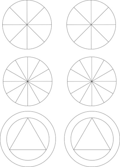 Punktmalerei mit Konturen. Muster, Schablonen für Anfänger, geometrische Formen
