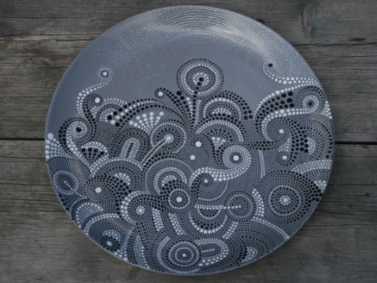 Punktmalerei mit Konturen. Muster, Schablonen für Anfänger, geometrische Formen