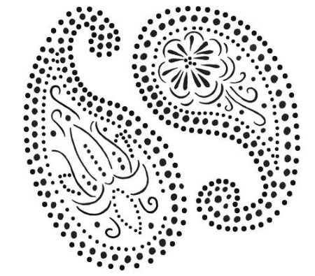 Punktmalerei mit Konturen. Muster, Schablonen für Anfänger, geometrische Formen