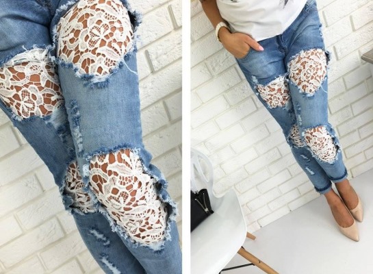 Flicken auf Jeans am Knie für Jungen, Frauen und Männer. Schöne Optionen, Fotos