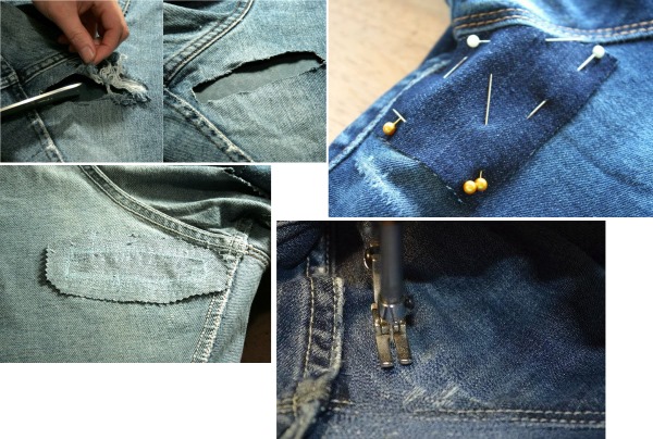 Flicken auf Jeans am Knie für Jungen, Frauen und Männer. Schöne Optionen, Fotos