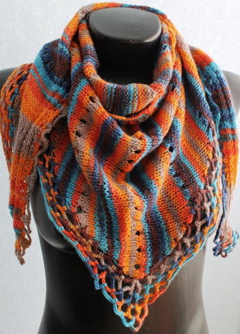 So stricken Sie einen Baktus mit Stricknadeln. Muster und Beschreibung von durchbrochenem Schal, Schal, Kinderschal-Snood