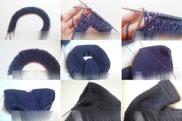 Strickjacke im Krausstich mit Stricknadeln. Schemata und Schritt-für-Schritt-Beschreibung für Anfänger