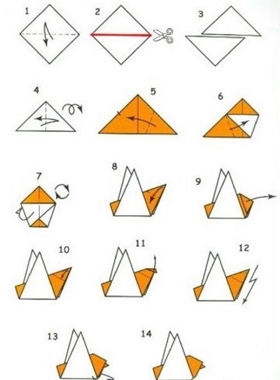DIY-Papierbasteln für Kinder. Origami-Muster für Neujahr, 8. März, Geburtstag