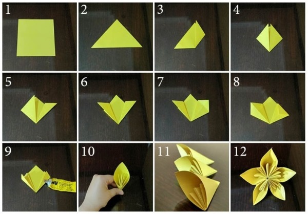 DIY-Papierbasteln für Kinder. Origami-Muster für Neujahr, 8. März, Geburtstag