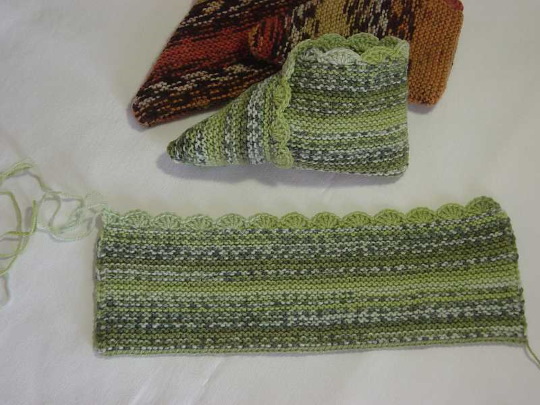 Gestrickte Hausschuhe mit Stricknadeln mit Diagrammen und Beschreibungen. MK von Olga Kolesnikova, Kozhevnikova