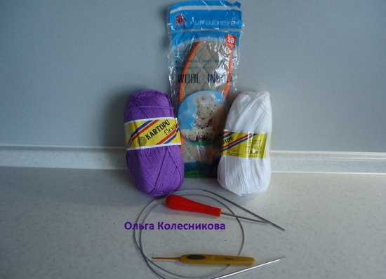 Gestrickte Hausschuhe mit Stricknadeln mit Diagrammen und Beschreibungen. MK von Olga Kolesnikova, Kozhevnikova