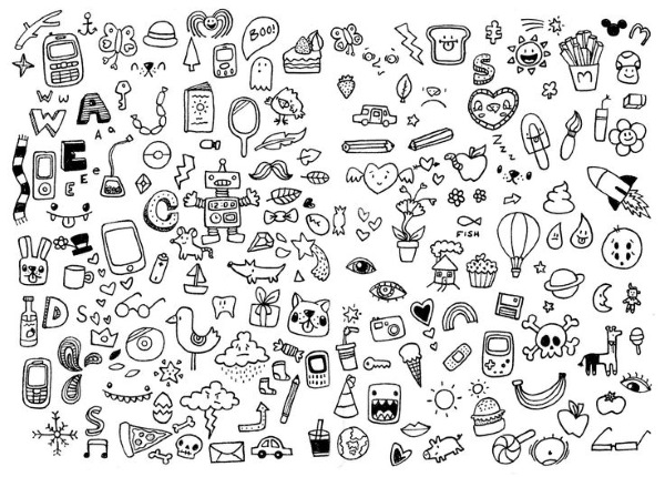 Bilder für das persönliche Tagebuch eines Mädchens. Design-Ideen zum Kopieren, Zeichnungen auf Zellen, süß, lustig