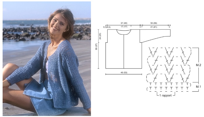 Häkelblusen für Damen. Schnittmuster und Beschreibung für Anfänger: Sommer, große Größen, mit Rundpasse