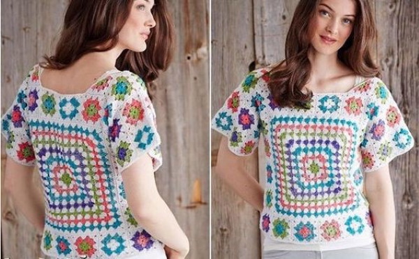 Häkeln Sie quadratische Motive. Muster und Beschreibung, einfach und schön für eine Decke, Pullover