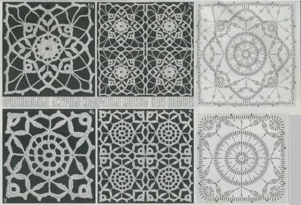 Häkeln Sie quadratische Motive. Muster und Beschreibung, einfach und schön für eine Decke, Pullover